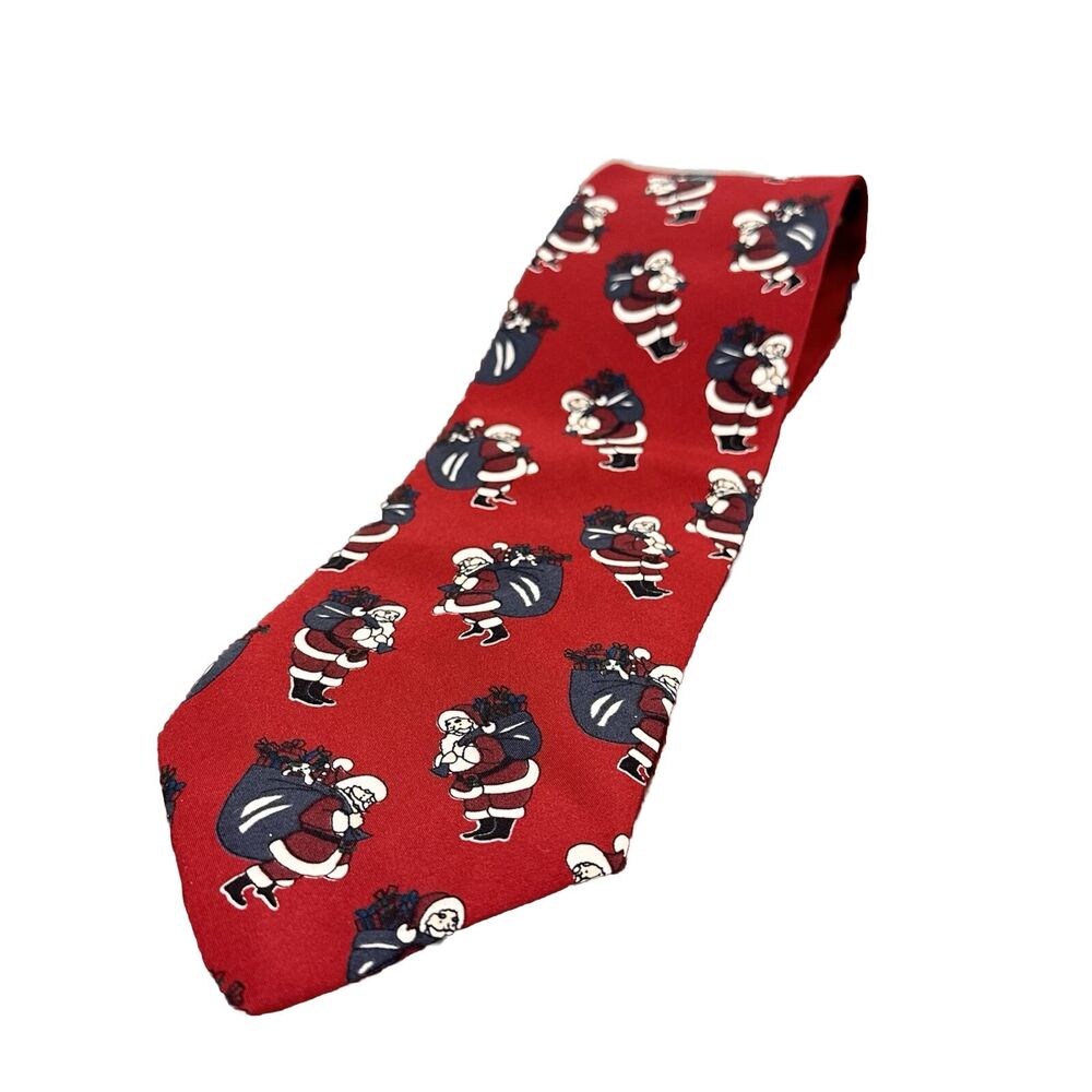 Corner Stone Christmas Necktie Santa Claus‎ Red Holiday Uggly Sweater Theme
